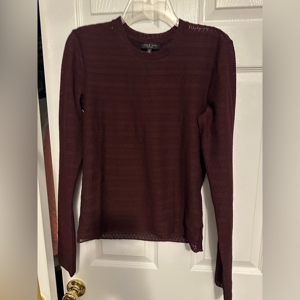NWT rag & bone dark purple Long Sleeve Top